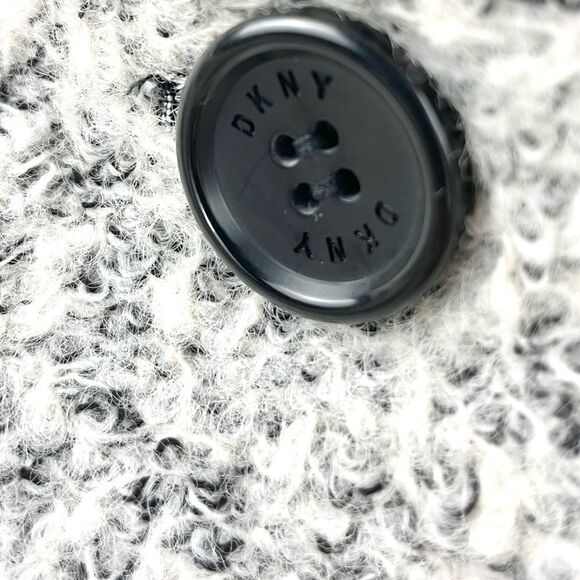 Dkny Single Breasted Bouclé Wool Coat Size M - Picture 9 of 13